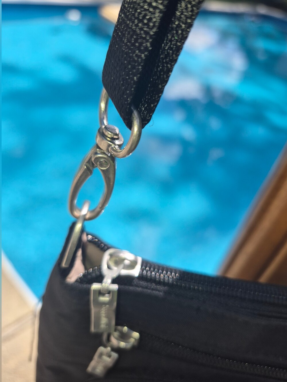 Baggallini Black Crossbody Bag with Silver Hardware - Picture 3 of 7